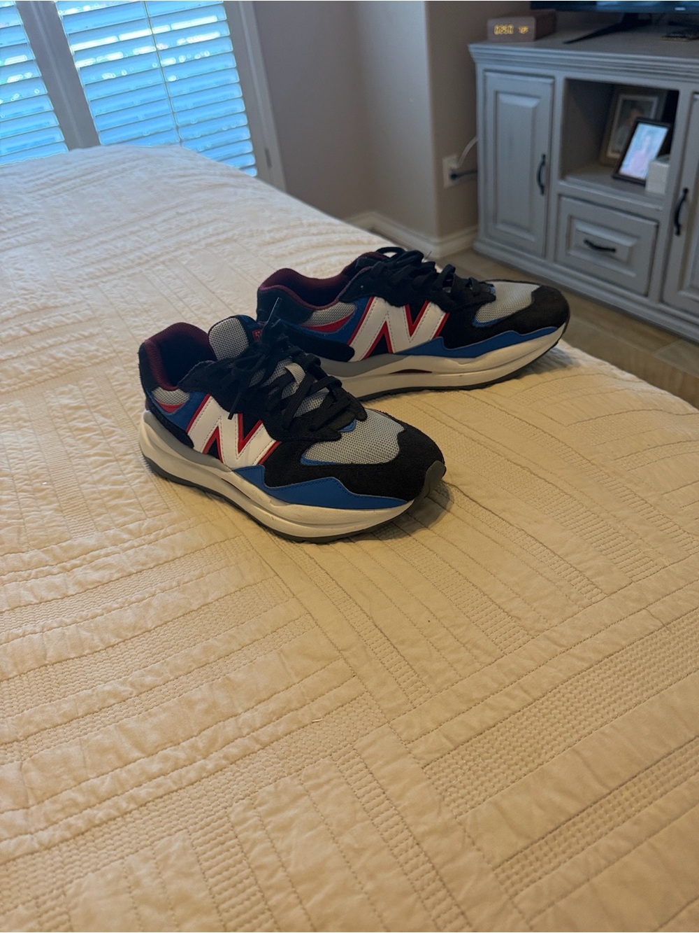New Balance Black/Blue/White/Red Athletic Sneakers